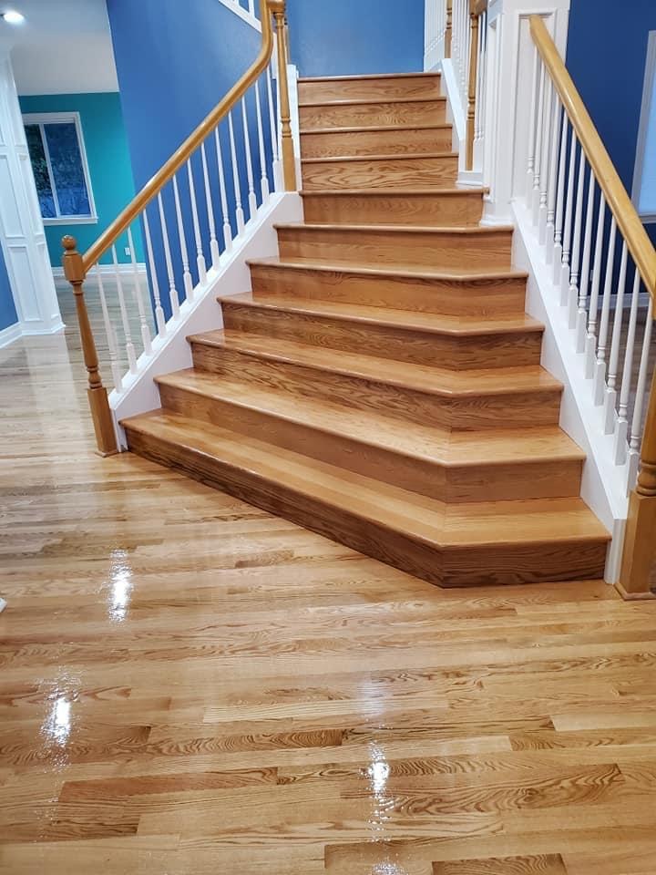 Custom hardwood stair treads and risers