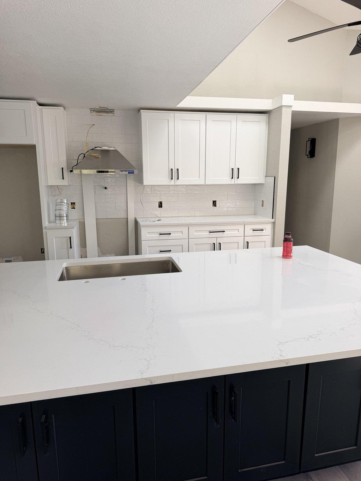 Kitchen with island and cabinetry